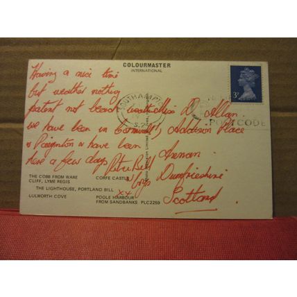 multiview, PICTURESQUE DORSET county used postcard Colourmaster 1972 pm =