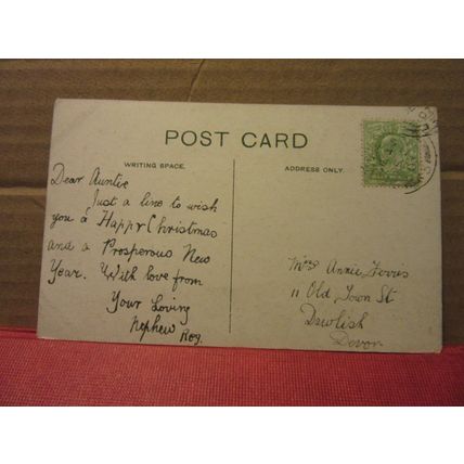WESTMINSTER ABBEY, LONDON .used antique postcard. 1907 pm silver finish /