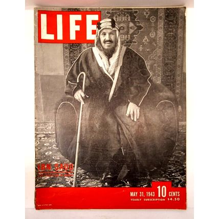 Life Magazine May 31, 1943 King Ibn Saud of Saudi Arabia (WWII era) (Z27A)