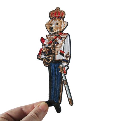 Royal Dog Iron On Patch Badge Motif 20 cm x 7 cm Beaded Embroidered P625