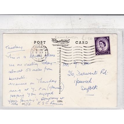 Entrance to Dovedale Postcard posted 1965 VGC