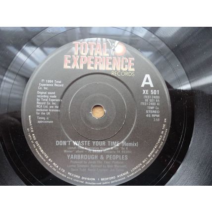 Yarbrough & Peoples 1984 7" Single Don't Waste Your Time b/w Dub Version