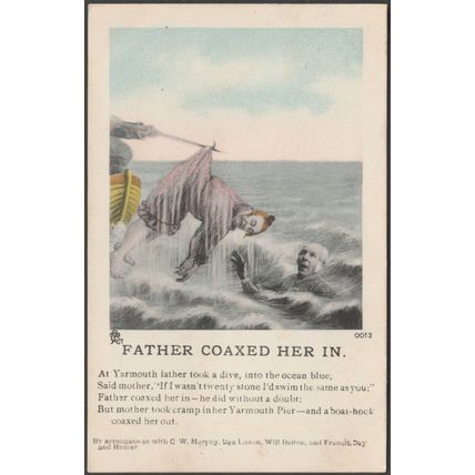 Song Card - Father Coaxed Her In, 1909 - Shamrock & Co Postcard