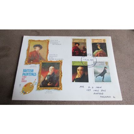 Philart 1973 GB FDC Cover - British Paintings - Liverpool frank