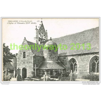 TREGASTEL (COTES-DU-NORD), L'EGLISE ET L'OSSUAIRE, FRANCE, 1910/20, Postcard