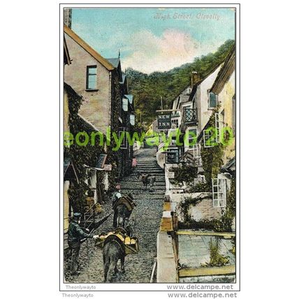 HIGH STREET, CLOVELLY, DEVON, ENGLAND, 1905, Postcard