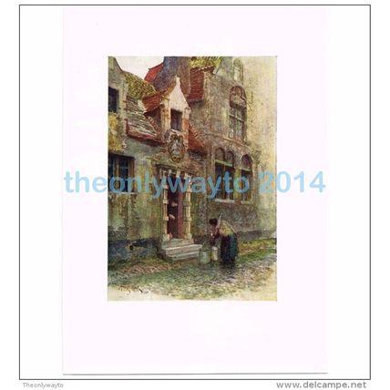 MAISON DU PELICAN (ALMSHOUSE), BRUGES, BELGIUM, BOOK ILLUSTRATION (PRINT), 190