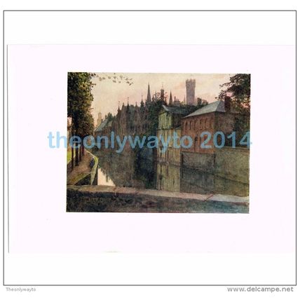 VIEW OF PALAIS DU FRANE, BRUGES, BELGIUM, BOOK ILLUSTRATION (PRINT), 1908