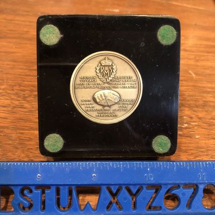 Vintage RMS Queen Mary Commemorative Medal "Stateliest Ship 1936" Encapsulated