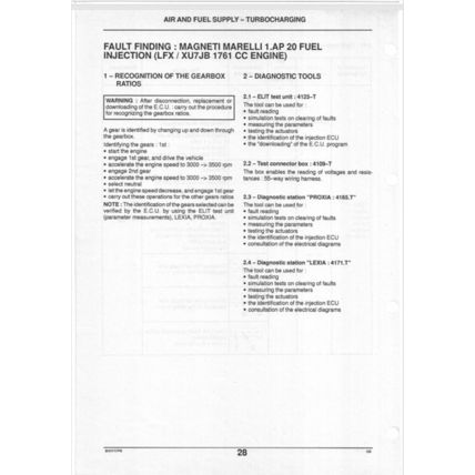 Citroen Xsara Diagnosis Service Manual Ignition 1997 BRE0325GB PDF