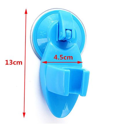 Blue Attachable Bathroom Shower Head Holder Wall Suction Cup Bracket Organizer