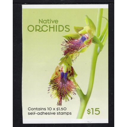 AUSTRALIA: 2025 NATIVE ORCHIDS, COPPER BEAR ORCHID, 4 MNH S/A BOOKLET STAMPS