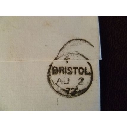1873 GB QV 1d Red stamp plate no 162 CQ cover London Bristol Rees Mogg Cholwell