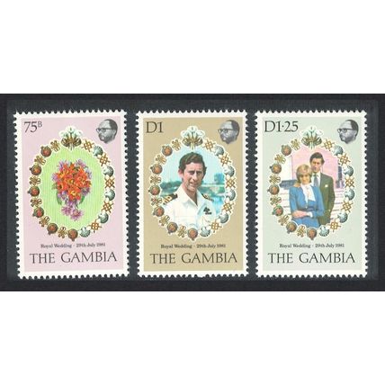 Gambia Royal Wedding 3v 1981 MNH SG#454-456 MI#424-426