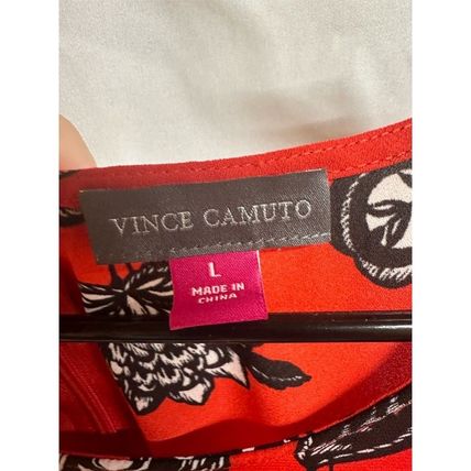 NWT Vince Camuto Women's Floral Swing Tank Top Red Sleeveless Size L