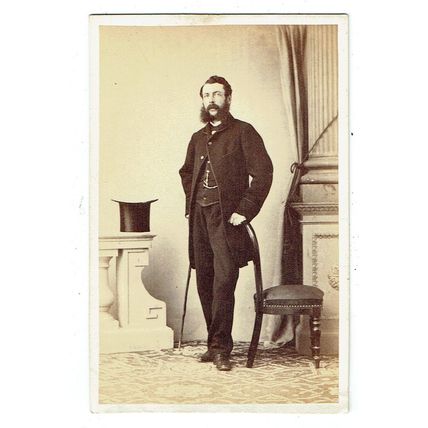 Victorian cdv photo bearded man standing unstated photographer