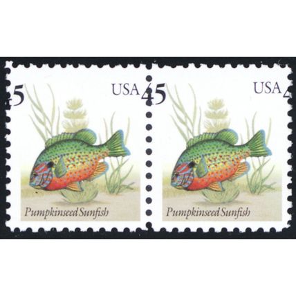 2441, Mint NH 45¢ Pair - Black "USA 45" Color Shifted Error * Stuart Katz