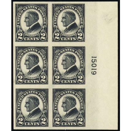 611, Mint NH XF 2¢ Plate Block - Stuart Katz