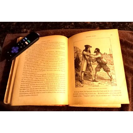 The Adventures Of Robinson Crusoe By Daniel Defoe Circa 1900 10" Tall Good Shape
