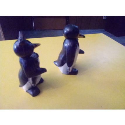 Old Vintage Original F & F Molds Penguins Salt & Pepper Shakers 1950s