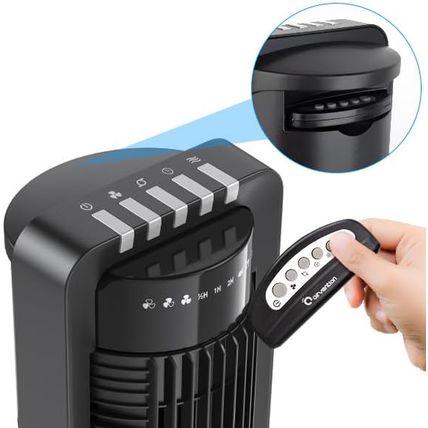 115° Oscillating Modern Tower Fan for Bedroom, 43'' Standing Fan with Remote, 7.