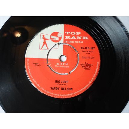 7" 1959. SANDY NELSON .TEEN BEAT ,TOP RANK JAR -197.BIG JUMP.EXCELLENT