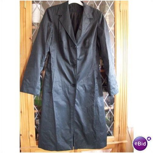 Dorothy Perkins BLACK SHOWERPROOF SB COAT UK8 **GC**