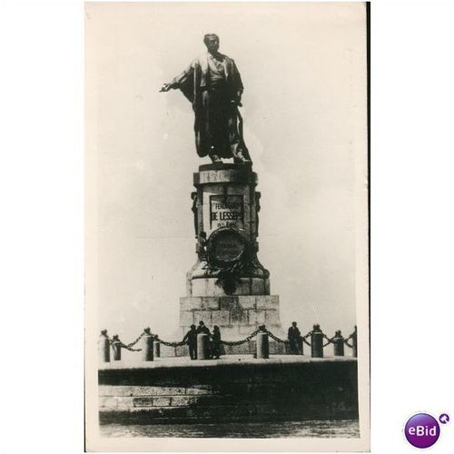 Egypt Postcard - De Lessey's Statue Port Said