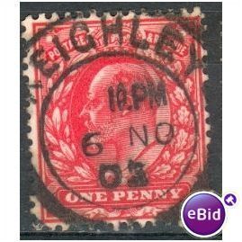 GB stamps 1902-10 KEV11 - 1d SG219 Keighley 4