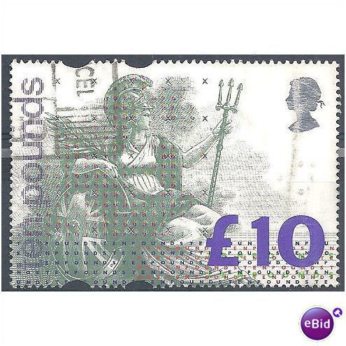 1993 SG1658 £10 Britannia Fine Used Light Parcels Cancel.