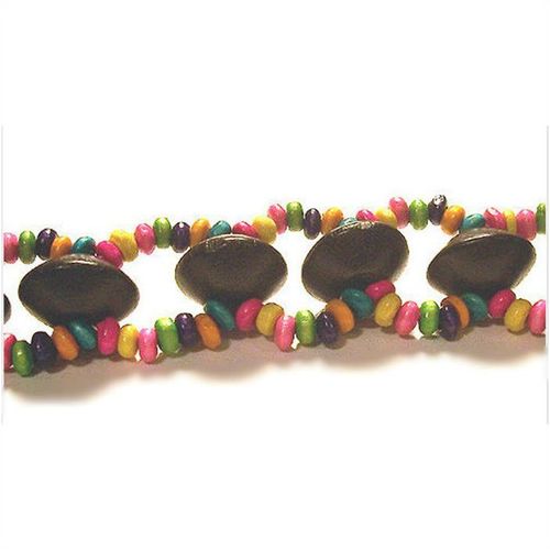 Bracelet #mcwb multicolored wood beads 7.75 inch unisex fashion costume jewelry