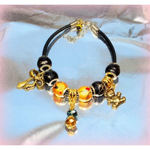 Fully Loaded Bracelet Teddy Bear Charm European Beads Jewellery 2296