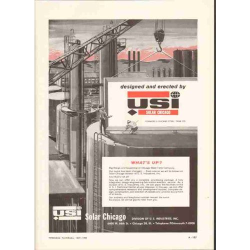 usi solar chicago 1959 oil gas petroleum storage steel tank vintage ad