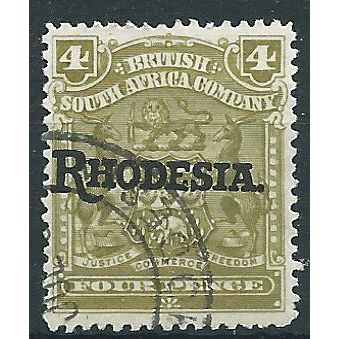 Rhodesia 1909 SG105 4d Olive Fine Used .. ..