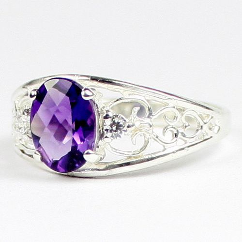 Amethyst, 925 Sterling Silver Ring, SR306