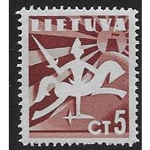 Mi 437 (**): 5 c. carmine-brown 'Peace': Lithuanian Rider.
