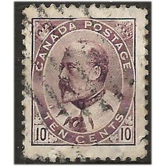 Canada 1903 SG182 10c Brown-Lilac (slight thin) Good Used . .. .