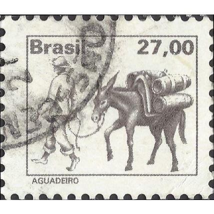 BRAZIL, Water Bearer with Donkey, grey 1979, 27cruz