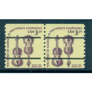 1813a 3.5c Violins Fine MNH Dry Gum Gap Pair PreCnx W0659