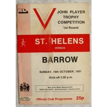 1981 programme St. Helens v. Barrow