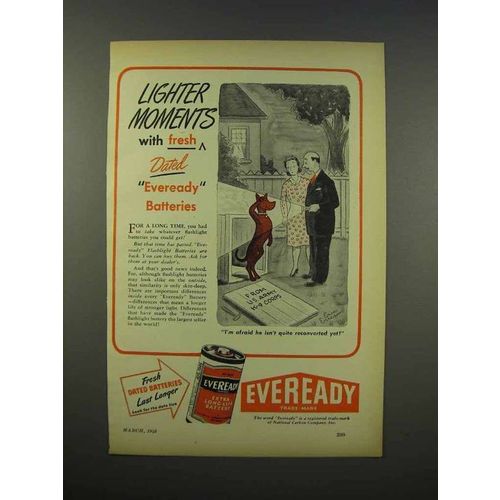 1946 Eveready Batteries Ad - Lighter Moments
