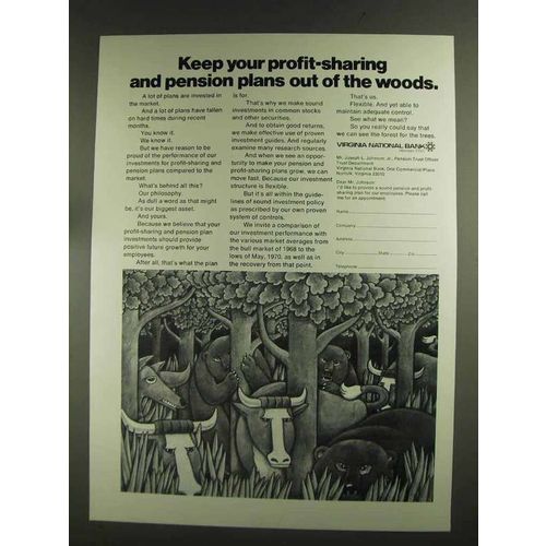 1972 Virginia National Bank Ad - Profit-Sharing Plans