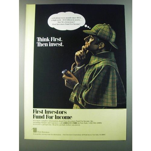 1986 First investors Fund for Income Ad - Think First