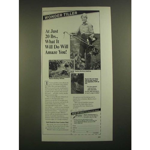 1988 Mantis Tiller/Cultivator Ad - Wonder Tiller