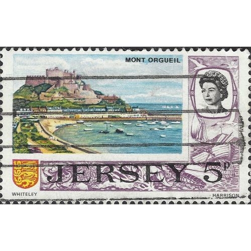 JERSEY, Mont Orgueil, violet 1970, 5p, #6