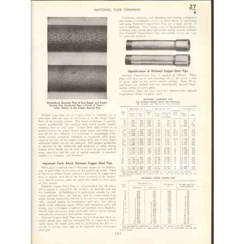 national tube company 1938 us steel scale-free pipe vintage catalog