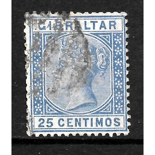 GIBRALTAR 1889 SG26 25c ULTRAMARINE FINE USED