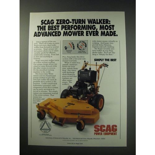 1991 Scag Zero-Turn Walker Mower Ad - The Best Performing