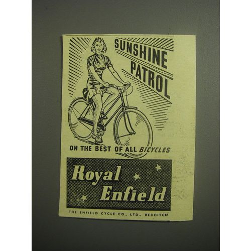 1948 Royal Enfield Bicycle Ad - Sunshine patrol