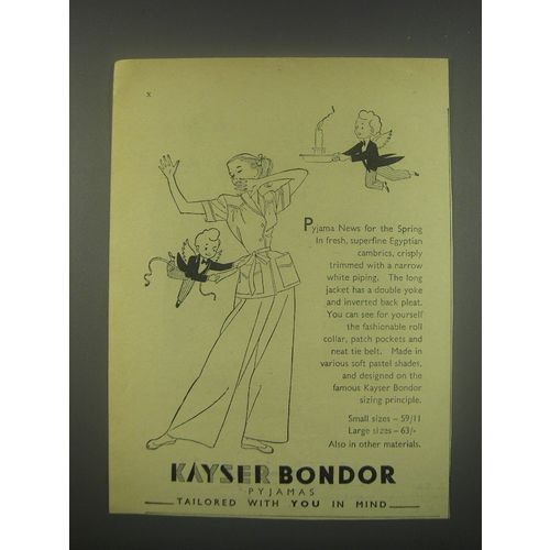 1949 Kayser Bondor Pyjamas Ad - Kayser Bondor pyjamas tailored with you in mind